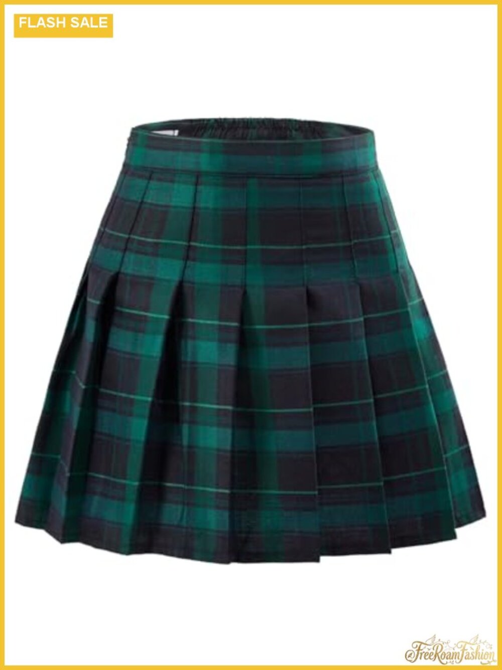 Pleated Skirt with Built-in Shorts High Waisted A-Line Skirt